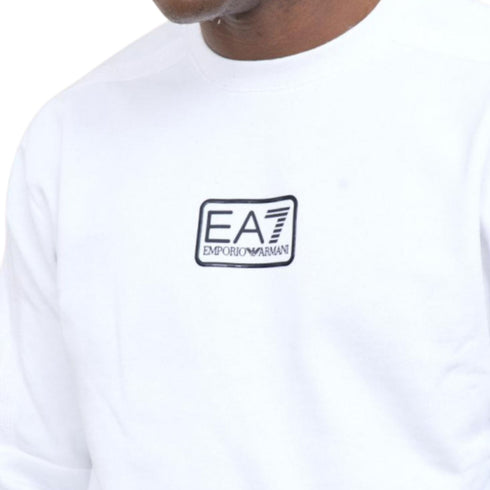 Felpa girocollo con logo Verde militare EA7 EMPORIO ARMANI- Francavilla Moda